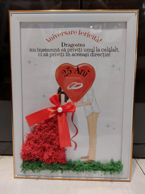 Tablou cu licheni - Aniversare 25 casatorie