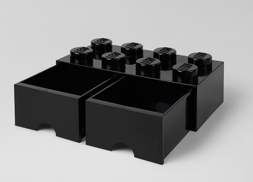 Cutie depozitare LEGO 2x4 cu sertare, negru