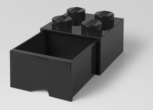 Cutie depozitare LEGO 2x2 cu sertar, negru