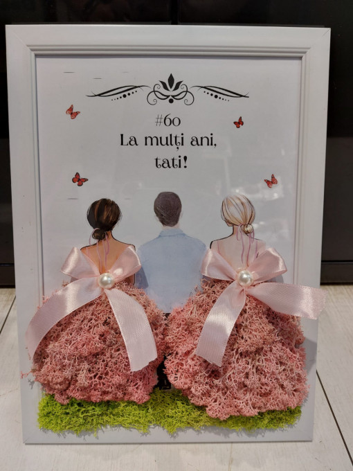 Tablou cu licheni pentru tata - Mesaj personalizat