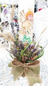 Lumanare decor rustic cu flori uscate