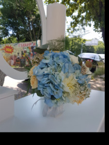 Lumanare botez cu hortensie