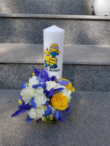 Lumanare personalizata botez tematic Minions