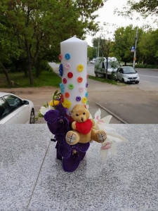 Lumanare botez cu nasturei
