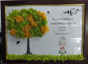 Tablou cu licheni Bunica - Mesaj personalizat