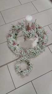 Lumanare botez cu gipsophilla