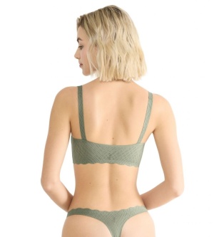 Bustieră fără cusături din dantelă, Sloggi ZERO Feel Bliss Top Verde - Img 9