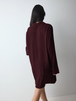 Cămașă de noapte din viscoză, Triumph Amourette Jacquard NDW Bordo - Img 2