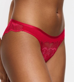 Chilot Brazilian din dantelă, Triumph Palina Moonlight Kiss Rosu - Img 3