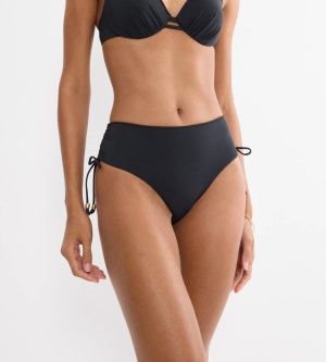 Slip de baie reglabil cu acoperire medie, Triumph Summer Twist Midi 01 Negru