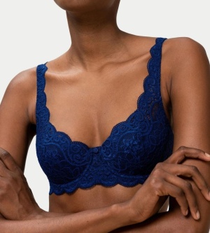 Sutien cu armătură și cupe buretate, Triumph Amourette 300 WHP Bleumarin - Img 3