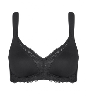 Sutien dantelat, fără armătură, Triumph Modern Lace+Cotton N Negru - Img 4