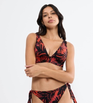 Sutien de baie cu decolteu plunge, Triumph Summer Palm P, Maro
