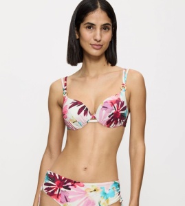 Sutien de baie cu sârmă și cupe buretate, imprimeu tropical, Triumph Summer Fleur WP - Img 1