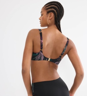 Sutien de baie minimizer, cu armătură, Triumph Summer Tropics W 01 Negru - Img 2