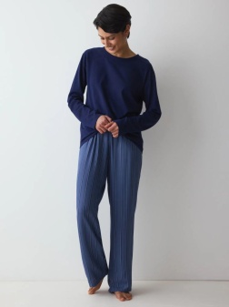 Bluză de casă cu mâneci lungi, Triumph Mix & Match Top LSL X Bleumarin - Img 4