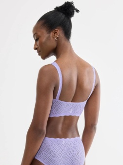 Bustieră fără armătură, dantelat, Sloggi ZERO Feel Bliss Bralette Lila - Img 2