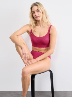 Bustieră fără cusături din dantelă, Sloggi ZERO Feel Bliss Top Ciclam - Img 4