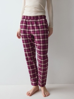 Pantaloni lungi din bumbac, Triumph Mix & Match Tapered Trouser Flannel Bordo - Img 2
