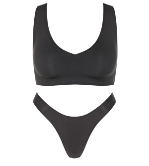 Set lenjerie, Sloggi ZERO Feel 2.0 Bralette + Tiny tanga Negru