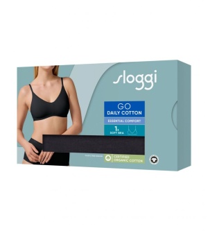 Sutien bumbac fără armătură, Sloggi GO Daily Cotton Soft bra Negru - Img 2