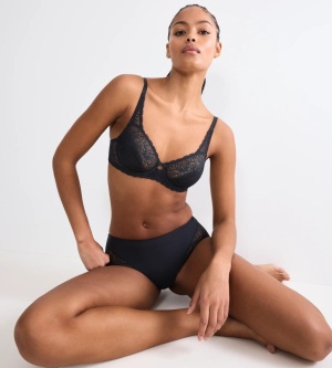 Sutien cu armătură, fără burete, Triumph Amourette Graphic W Negru - Img 4