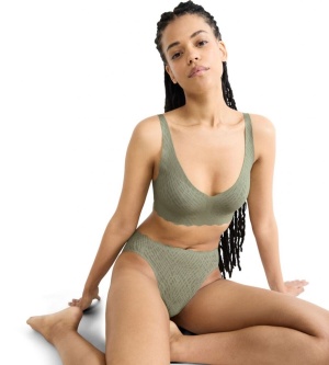 Sutien fără armătură, cupe detașabile, Sloggi ZERO Feel Bliss Soft bra Verde - Img 8