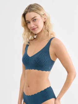 Sutien fără armătură, cupe detașabile, Sloggi ZERO Feel Bliss Soft bra Albastru