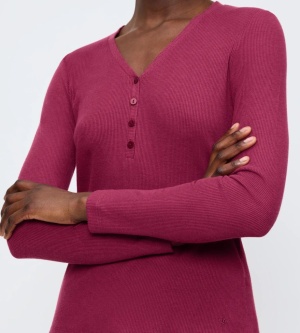 Bluză damă cu mânecă lungă din material moale, Triumph Mix & Match LSL Top Soft Bordo - Img 3
