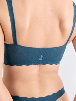 Bustieră fără armătură, dantelat, Sloggi ZERO Feel Bliss Bralette Albastru - Img 3