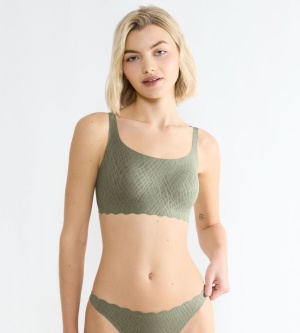 Bustieră fără cusături din dantelă, Sloggi ZERO Feel Bliss Top Verde - Img 3