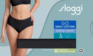 Chilot damă midi din bumbac organic, Sloggi GO Daily Cotton Midi Negru - Img 7