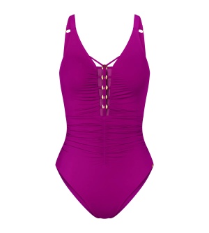 Costum de baie întreg, modelator, cu cupe buretate, Triumph Summer Twist OP 04 Mov - Img 5