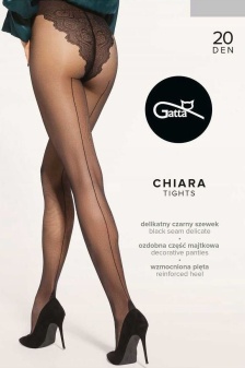 Dresuri damă cu dungă decorativă, Gatta Chiara 20 DEN, Beige - Img 3