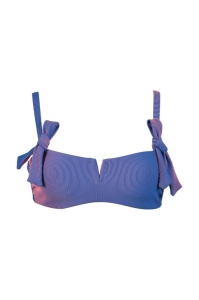 Naturana Merida 77116, Sutien de baie tip bandeau în aspect Chameleon Ribbed Albastru-Roz - Img 9