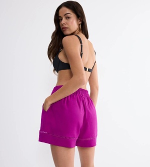 Pantaloni scurți cu croială lejeră din in și vâscoză, Triumph Summer Wear Shorts Mov - Img 2