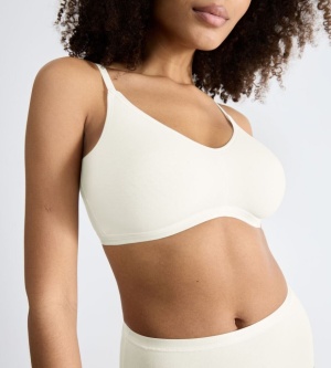 Sutien bumbac fără armătură, Sloggi GO Daily Cotton Soft bra Crem