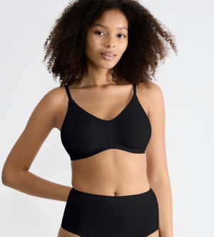 Sutien bumbac fără armătură, Sloggi GO Daily Cotton Soft bra Negru - Img 3