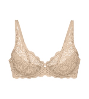 Sutien cu armătură din dantelă florală, Triumph Amourette W Bej - Img 5
