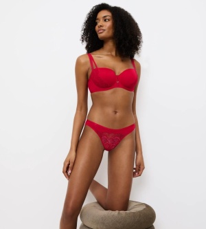 Chilot Brazilian din dantelă, Triumph Palina Moonlight Kiss Rosu - Img 4