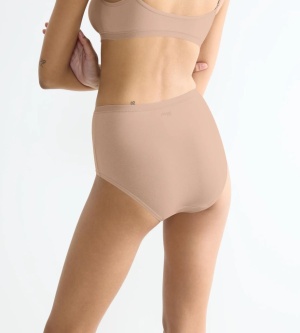 Chilot damă cu talie înaltă Sloggi GO Daily Cotton Highwaist Bej - Img 2