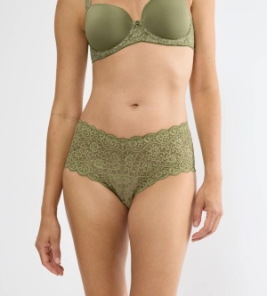 Chilot din dantelă cu talie înaltă, Triumph Amourette Maxi Verde