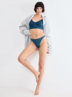 Chilot invizibil din dantelă, fără cusături, Sloggi ZERO Feel Bliss String Albastru - Img 4