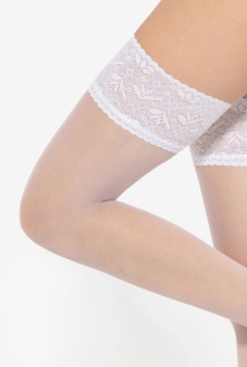 Ciorapi cu bandă adezivă Gatta Michelle 01 cu dantelă senzuală 15 DEN, Bianco - Img 6