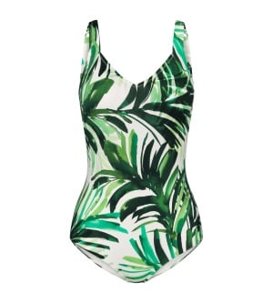 Costum de baie întreg fără armătură, cu cupe buretate, cu efect modelator, Triumph Summer Palm OP, Verde - Img 5