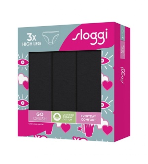 Pachet de 3 Chiloți răscroiți, Sloggi GO Crush High leg C3P Negru