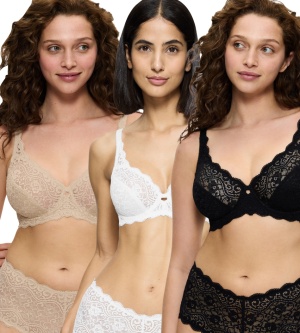 Set de 3 sutiene, Triumph Amourette W Alb, Bej, Negru