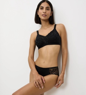 Sutien clasic ideal pentru cupe mari, cupa G, fără armătură, Triumph Delicate Doreen N, Negru - Img 4