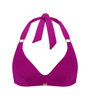 Sutien de baie push-up cu efect strălucitor lurex, Triumph Summer Sunset PU Plunge Mov - Img 5
