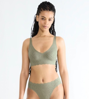 Sutien fără armătură, cupe detașabile, Sloggi ZERO Feel Bliss Soft bra Verde - Img 2